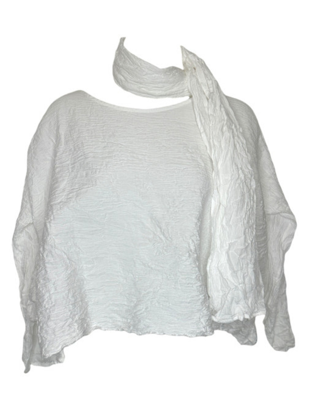 Daniela Gregis White Crinkled Cotton Top NWT